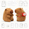 Brown capybara plushie by ToyNeighbor with a detachable apple bag, measuring 7.8 inches, showcasing its cute design.
