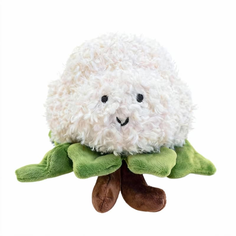 Cute 4.7" ToyNeighbor cauliflower plushie with a soft smiling face, perfect for kids and vegetable lovers.