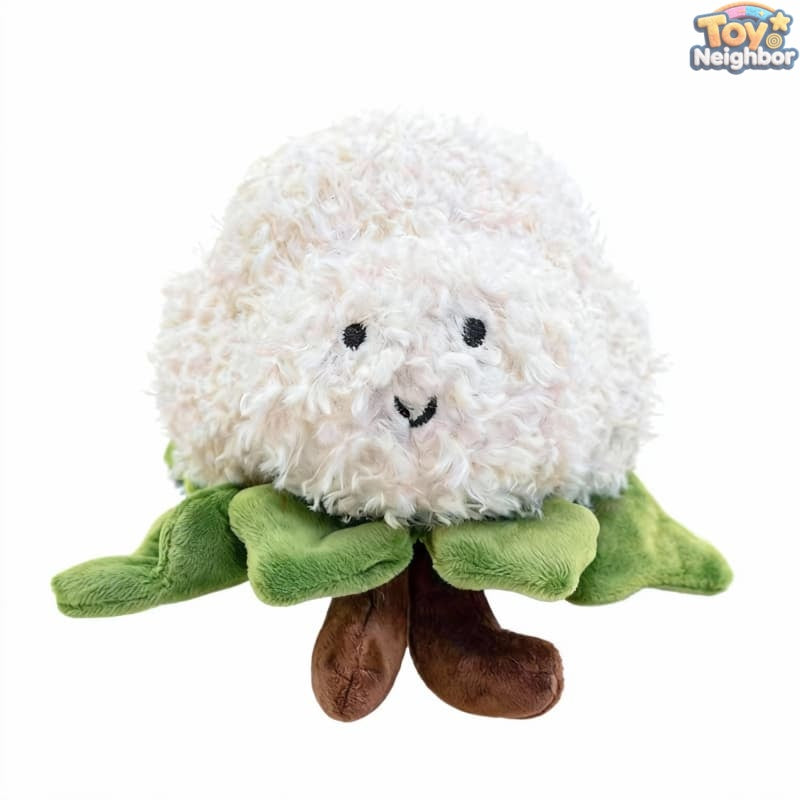 Soft 4.7" Cauliflower plushie with a cute smiling face by ToyNeighbor, perfect for cuddling and decoration.