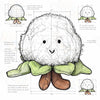 ToyNeighbor 4.7" cauliflower plushie with a cute smiling face, soft texture, and vibrant green leaves.