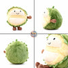 7.87-inch ToyNeighbor durian plush with a smiling face, showcasing soft, cute design and vibrant green color.