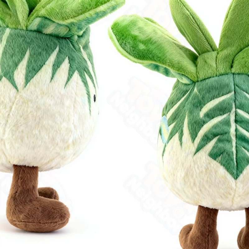 Smiling Cabbage Plush by ToyNeighbor, 4.7" soft stuffed vegetable with a friendly face and green fabric leaves.