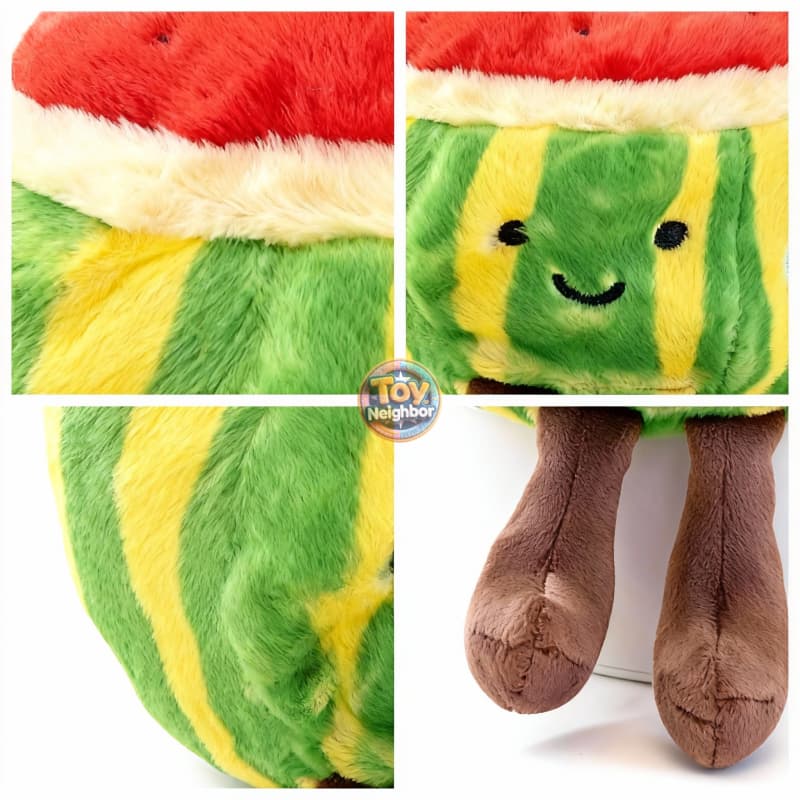 7.87" ToyNeighbor watermelon plushie with a smiling face, soft texture, and cute design, perfect for kids and collectors.