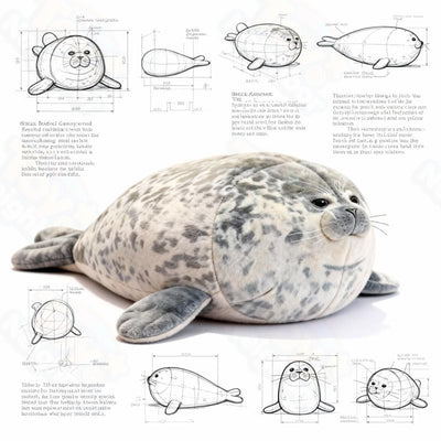 Light brown spotted seal plush pendant by ToyNeighbor, featuring ultra-soft texture and 7-23" size for cuddly comfort.
