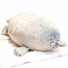 Soft gray spotted seal plushie by ToyNeighbor, featuring closed eyes and a cuddly design, perfect for snuggling.