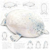 Soft gray spotted seal plushie by ToyNeighbor, featuring closed eyes and a cuddly design, measuring 7-23 inches.